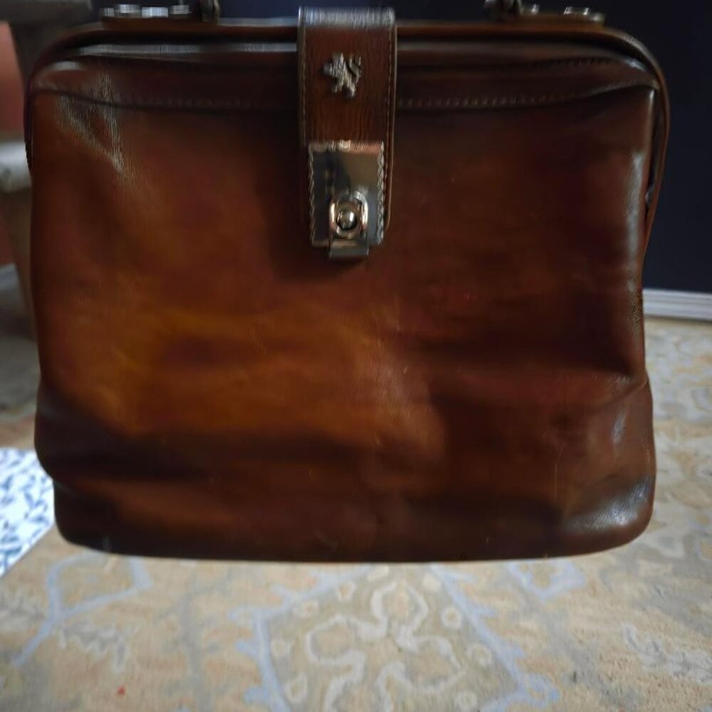 Pratesi Firenze Cognac Leather Satchel Shoulder Bag/Purse Made in Italy - Picture 16 of 17